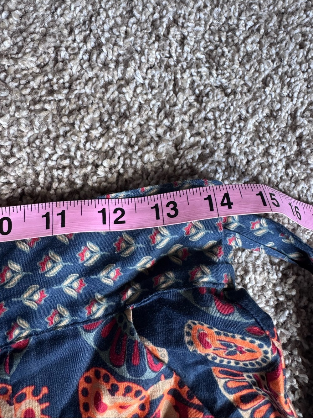 Warm NY Boho Wide-Leg Printed cotton Pants - Blue & Rust - Picture 7 of 7